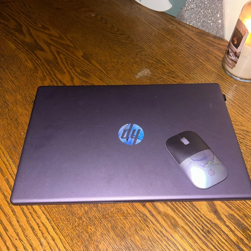 HP Laptop with Artistic lavender and gold Design